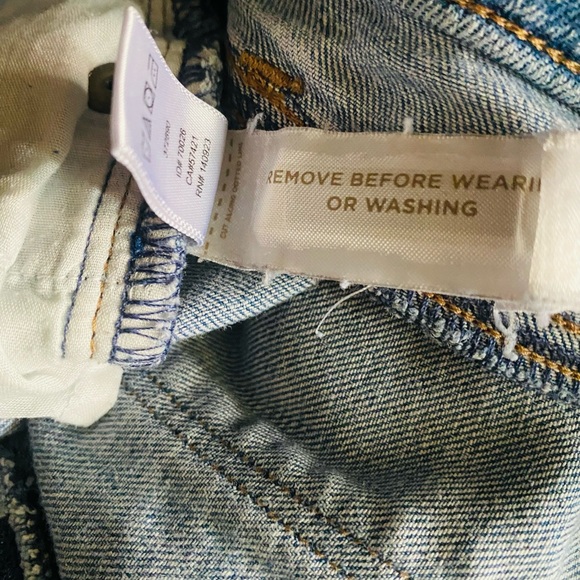 LOFT Classic Blue Denim Skirt stoned wash stripe / size 14 - Picture 15 of 17